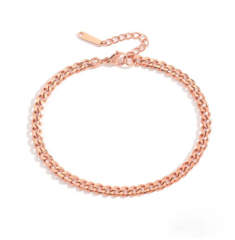 Sirène Anklet Rose gold anklet anklet women summer beach summer vibes chain cuban chain mini curb chain anklet foot accessory gold gold filled chain minimal vintage rose gold rose gold chain silver silver chain silver gold rosegold thin chain unisex y2k y2k accessories y2k gold 14k gold