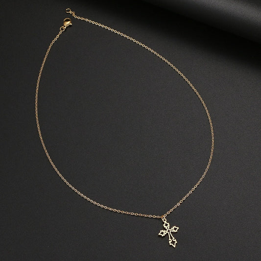 Saint Necklace 14k gold metal basic minimal cross necklace cross pendant fashion chain gift mom girl necklace instagram minimal minimal accessory minimal jewelry minimal necklace minimal pinterest minimal vintage minimalist minimalist simple mouis party pinterest minimal pinterest minimalist saint saint necklace stainless steel vintage bijoux vintage minimal women jewelry