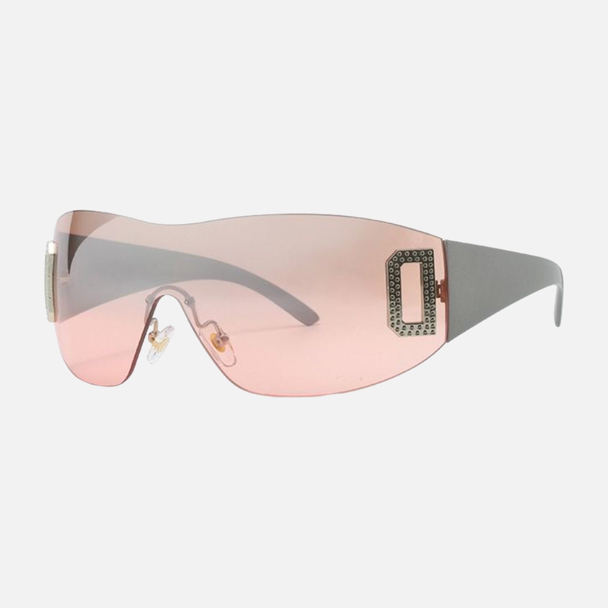 Amorcer Shade Pink cycling sunglasses futuristic sunglass man sunglasses moon sunglass rectangular Sunglass Retro Frameless shield sunglasses silver sunglasses streetwear accessory unisex sunglasses vintage wraparound wraparound sunglass y2k sunglasses